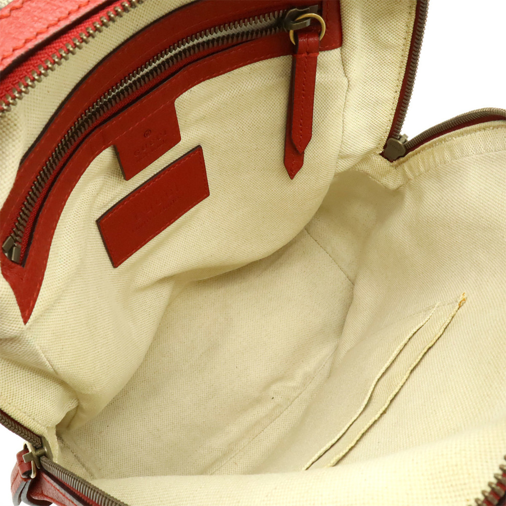 GUCCI GG Supreme BOSCO appliqué dog backpack, leather, beige/red, 495621 - Picture 9 of 10
